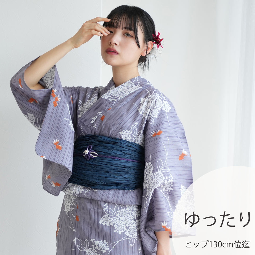 ニコアンティーク 高級変わり織 浴衣3点セット ( ゆかた・帯・下駄