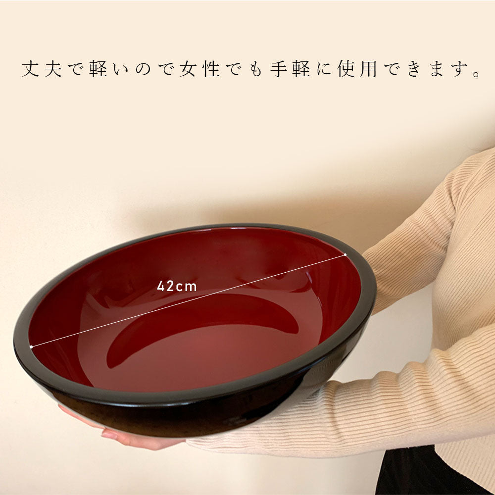 こね鉢 黒内朱 ソバ打ち うどん打ち 蕎麦 業務用 – 山家漆器店