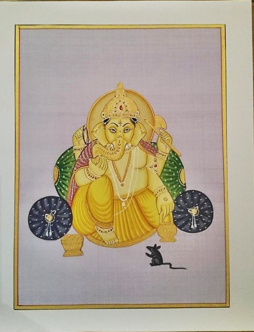 楽天市場】送料無料!!◇【高級シルク地 枠入り絵画 ガネーシャ】インド