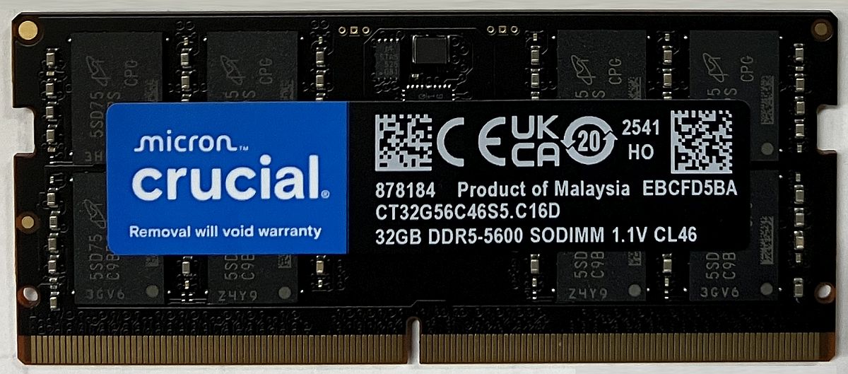 楽天市場】32gb ddr5 5600 ノート メモリ crucial PC5 44800 sodimm