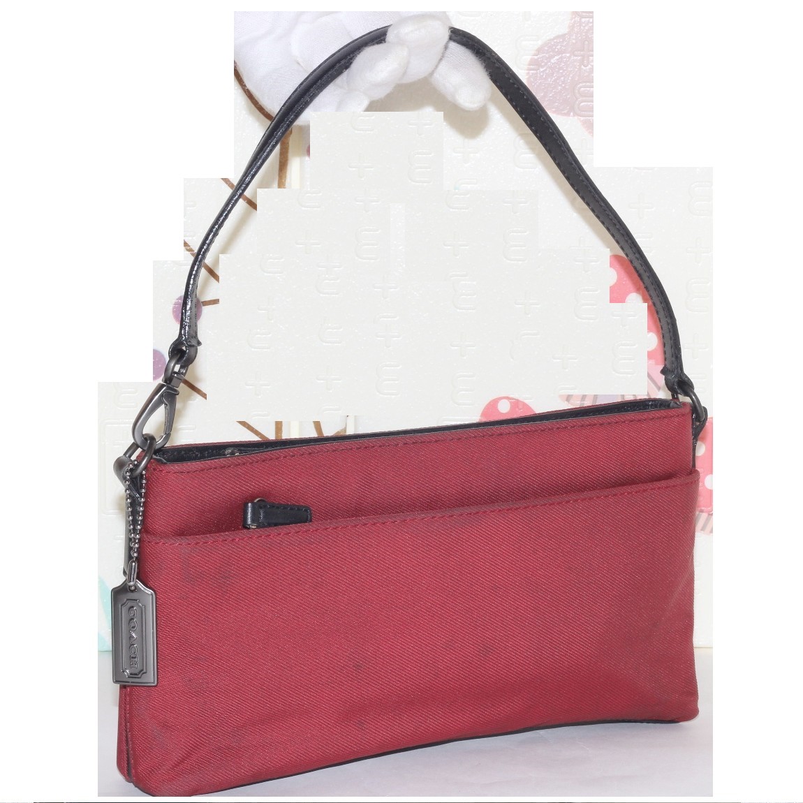 楽天市場】COACH(コーチ) チェック柄 アクセサリーポーチ 8935 赤系