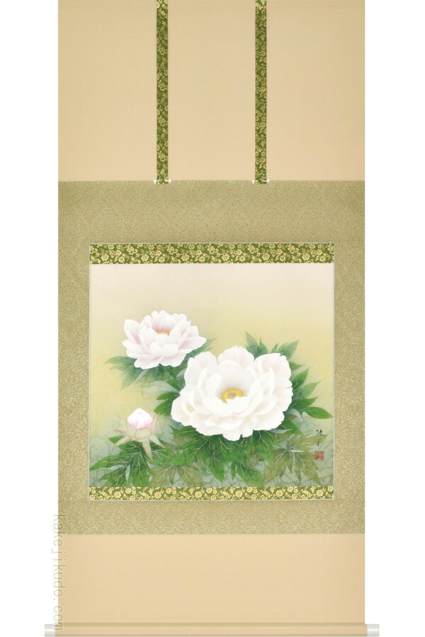 楽天市場】掛け軸 寒牡丹 (梅津道雄) 送料無料 【掛軸】【一間床】【丈