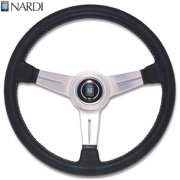 楽天市場】NARDI ナルディ N111 ブラックレザー&シルバースポーク