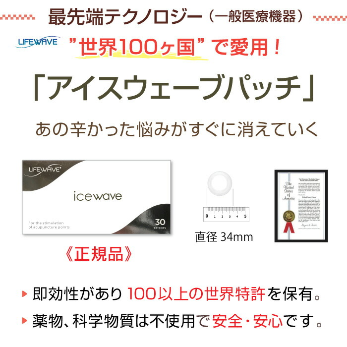 アイスウェーブパッチ／一般医療機器【正規品】icewave・LifeWave