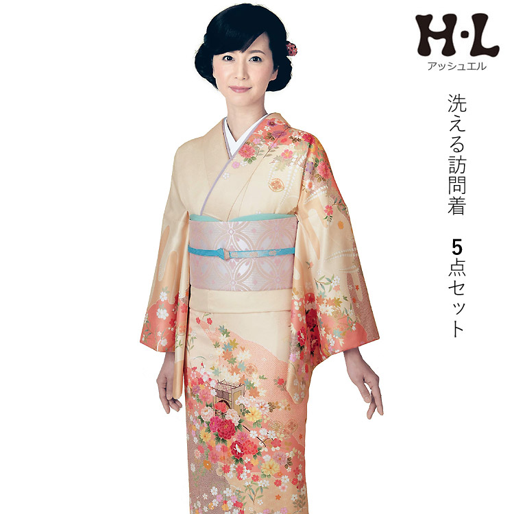 楽天市場】訪問着 セット 購入 淡ピンク地 宝尽くし松竹梅 5点セット