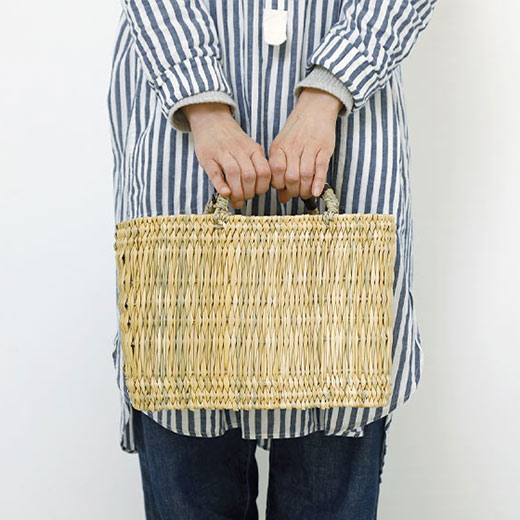 楽天市場】松野屋 ストロー革手横長カゴ M モロッコ バスケット 収納