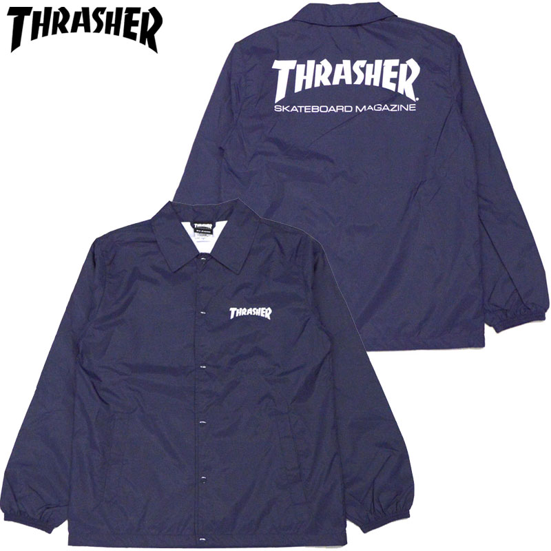 楽天市場】スラッシャー THRASHER MAG NYLON COACH JKT ( ブラック 黒