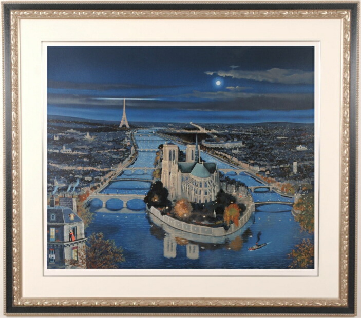楽天市場】ミッシェル・ドラクロワ 月夜のノートルダム パリ 絵画 風景