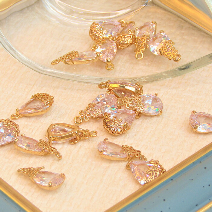 楽天市場】キラキラ雫チャーム 綺麗なしずく 涙型 カラーストーン 6個