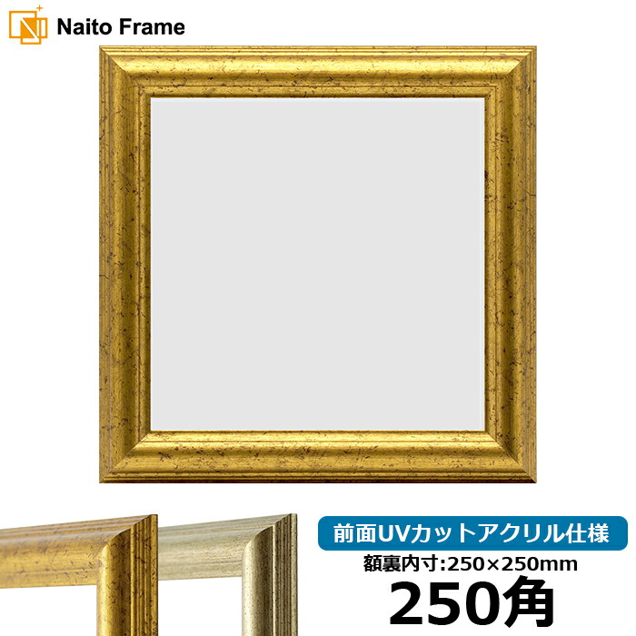 楽天市場】正方形 額縁 シャイン/シルバー 250角（250×250mm） 前面UV
