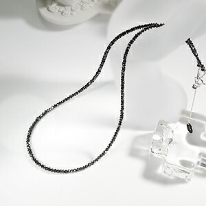 楽天市場】K18WGブラックダイヤモンドネックレス30ctアップ A