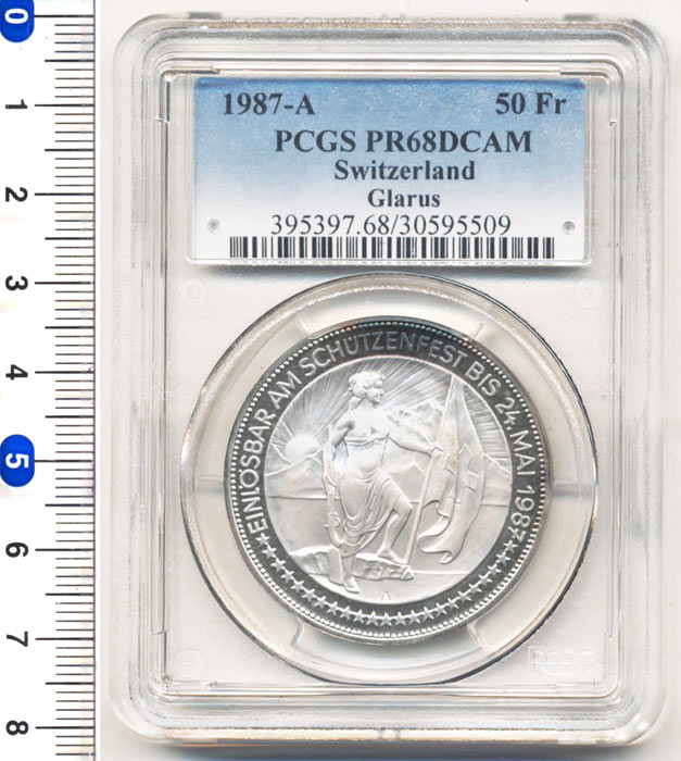 楽天市場】スイス 射撃祭 50フラン 記念銀貨 1985年 プルーフ PF68 NGC