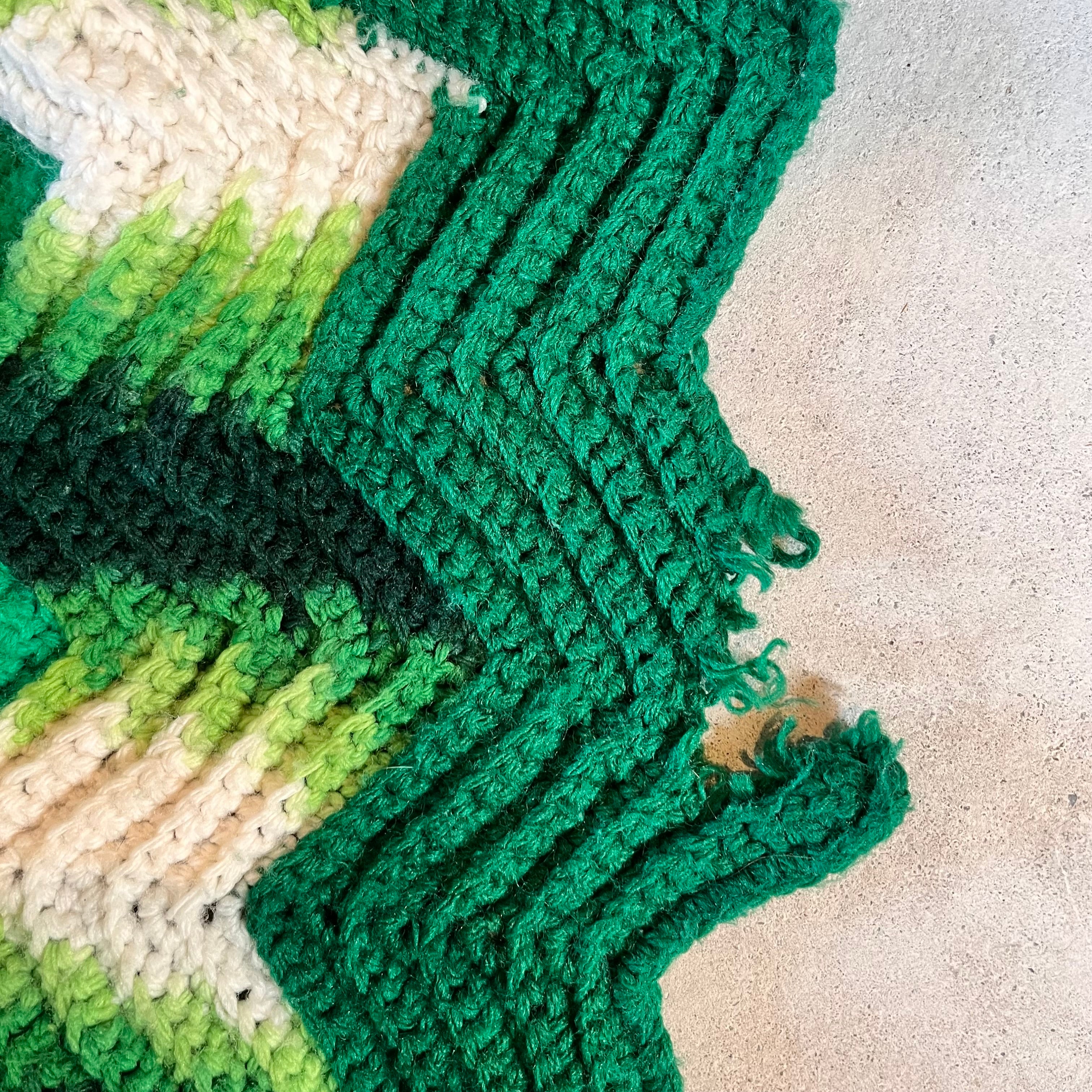 1970s USA vintage】グラニーブランケット グリーン系 クロシェ – 雑貨