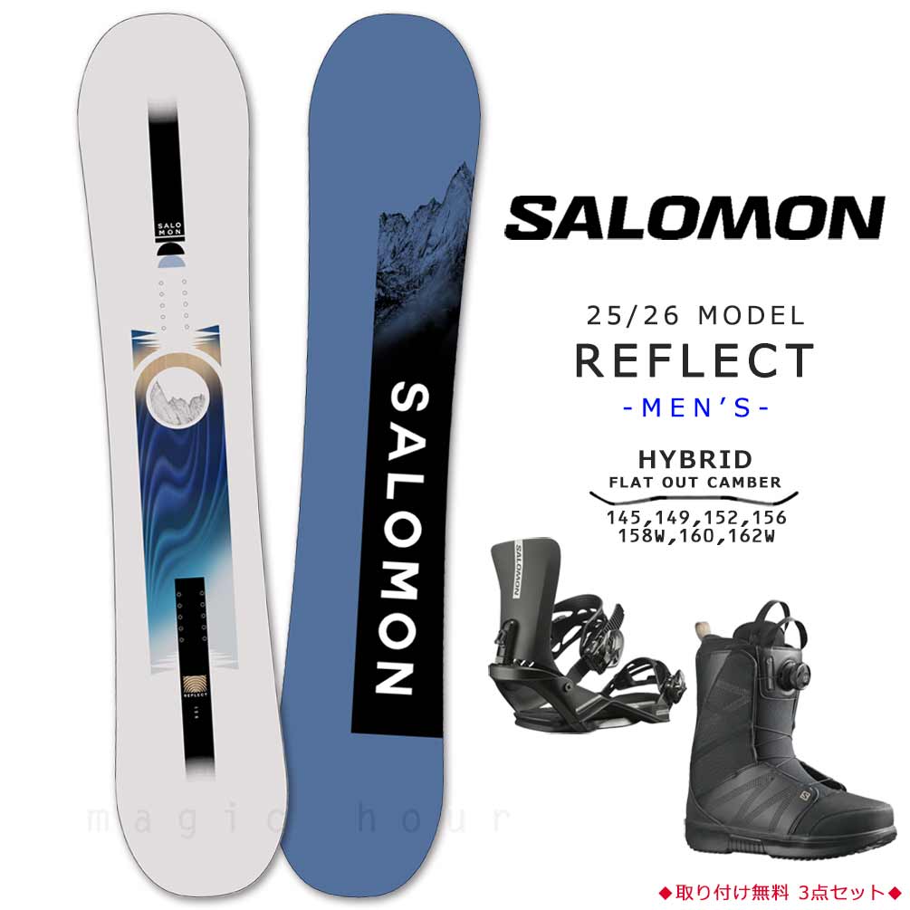SALOMON(サロモン) スノーボード 板 メンズ 3点 セット スノボ