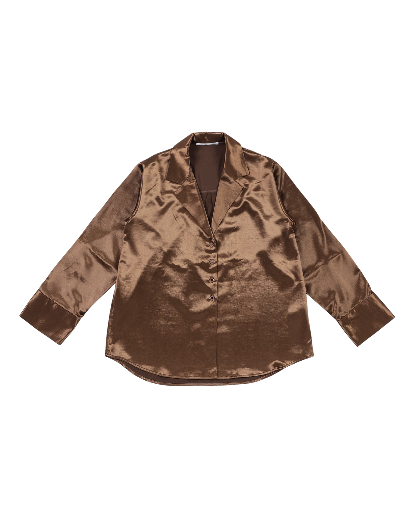 サテンジャケット風シャツ【セットアップ対応】 - YEVS