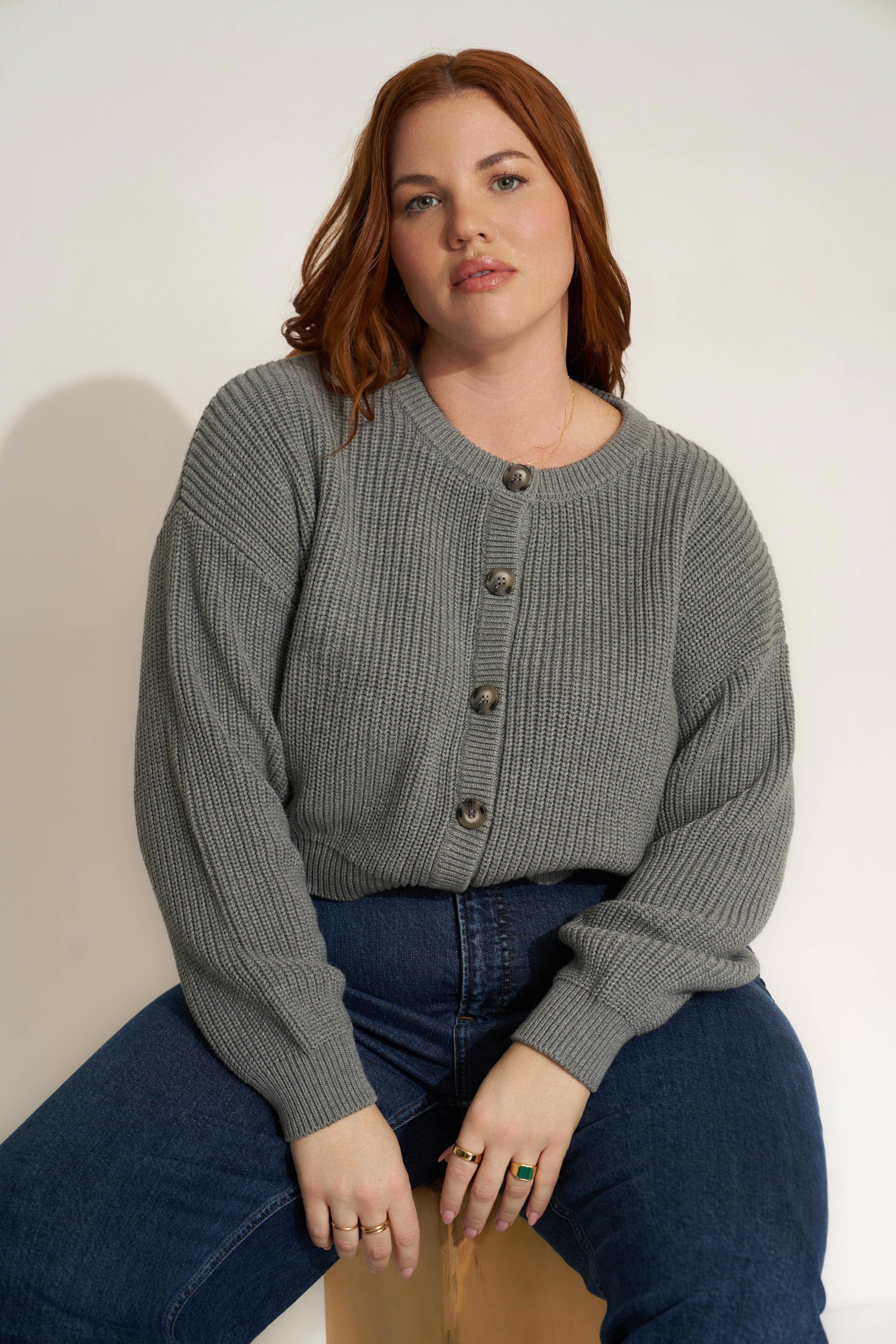The Crop Cardi - Heather Grey – Callahan Knitwear