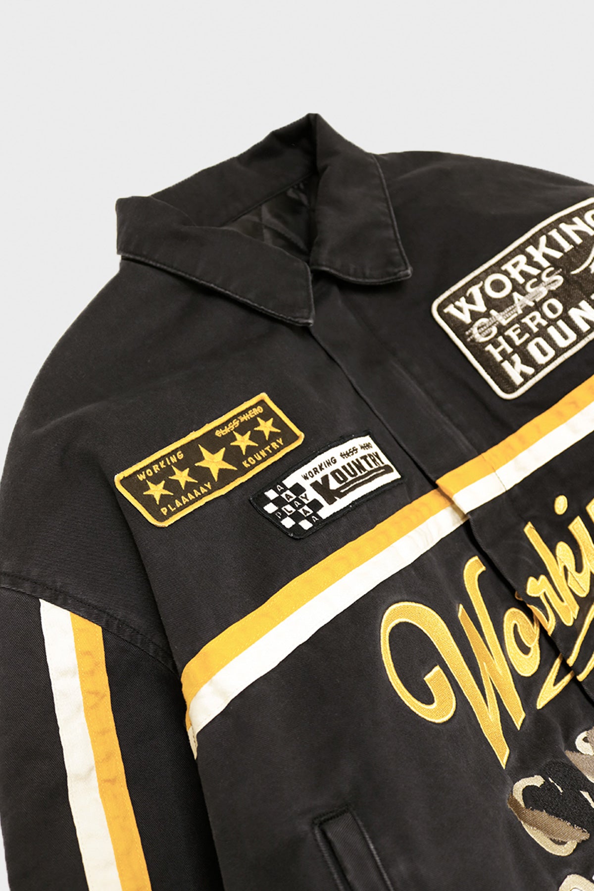 Kapital Chino AD RACING Drizzler JKT | Black | Canoe Club