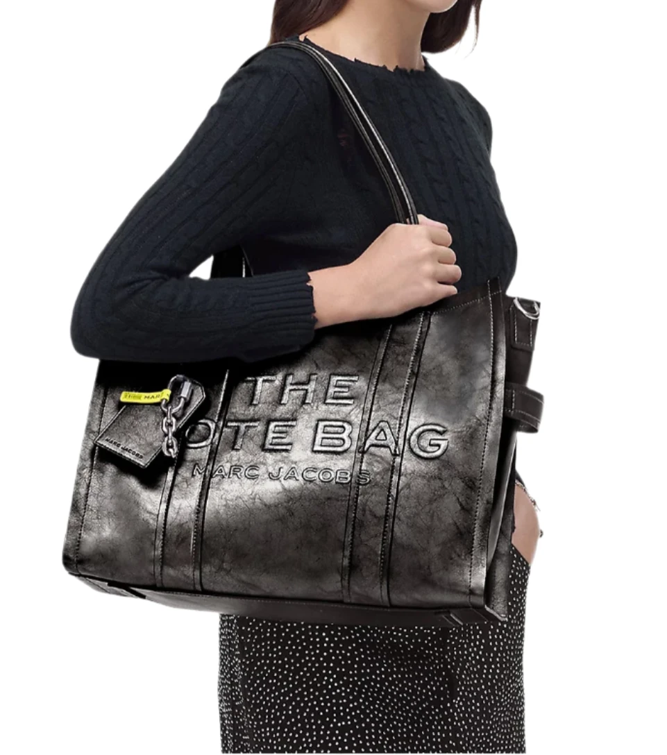 Marc Jacobs The Metallic Distressed Large Tote Handbag – ShopCGX