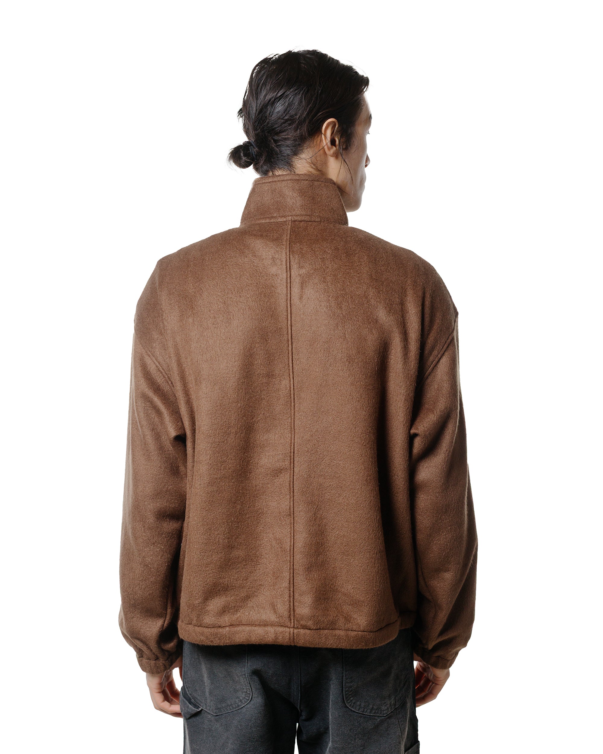 Auralee Pure Silk Comfort Fleece Half Zip P/O Brown