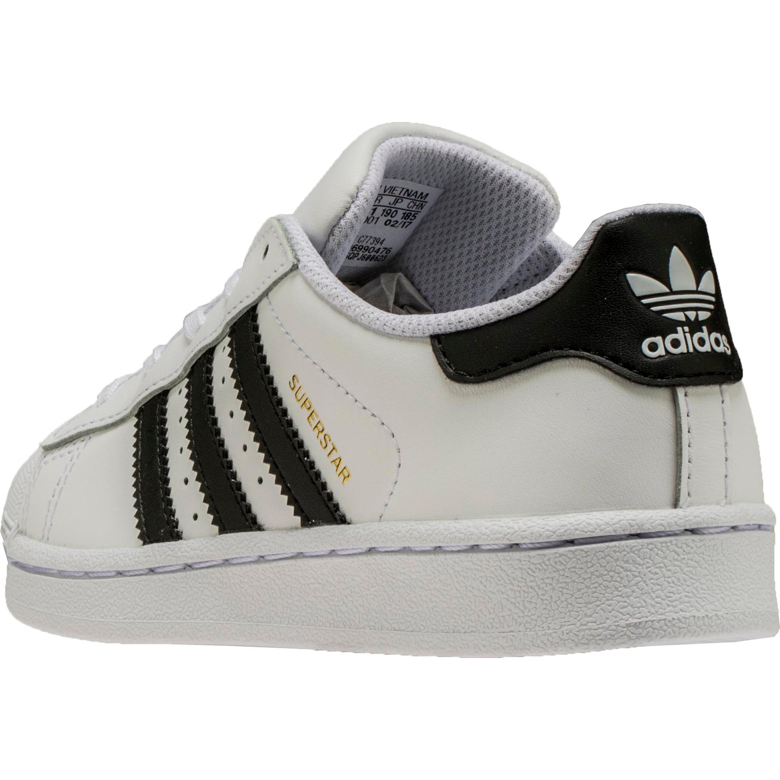adidas C77394 Superstar Preschool Lifestyle Shoe - White/Black