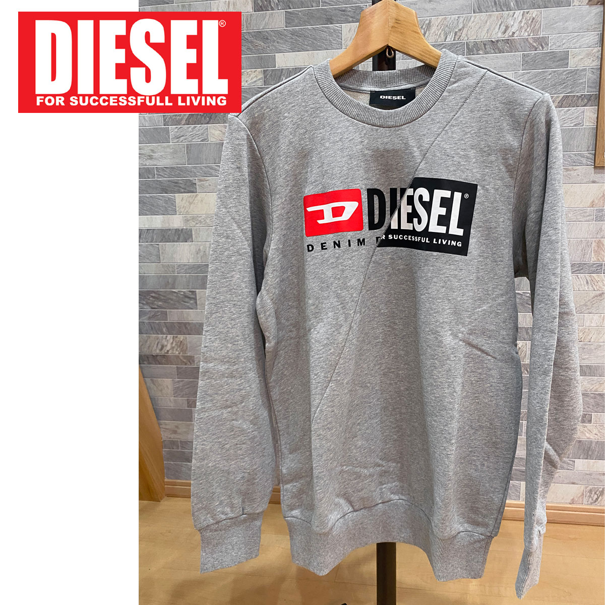 DIESEL（ディーゼル） Wロゴ プリント スウェット プルオーバー