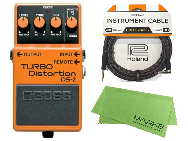 BOSS（ボス） BOSS TURBO Distortion DS-2 + Roland ケーブル セット