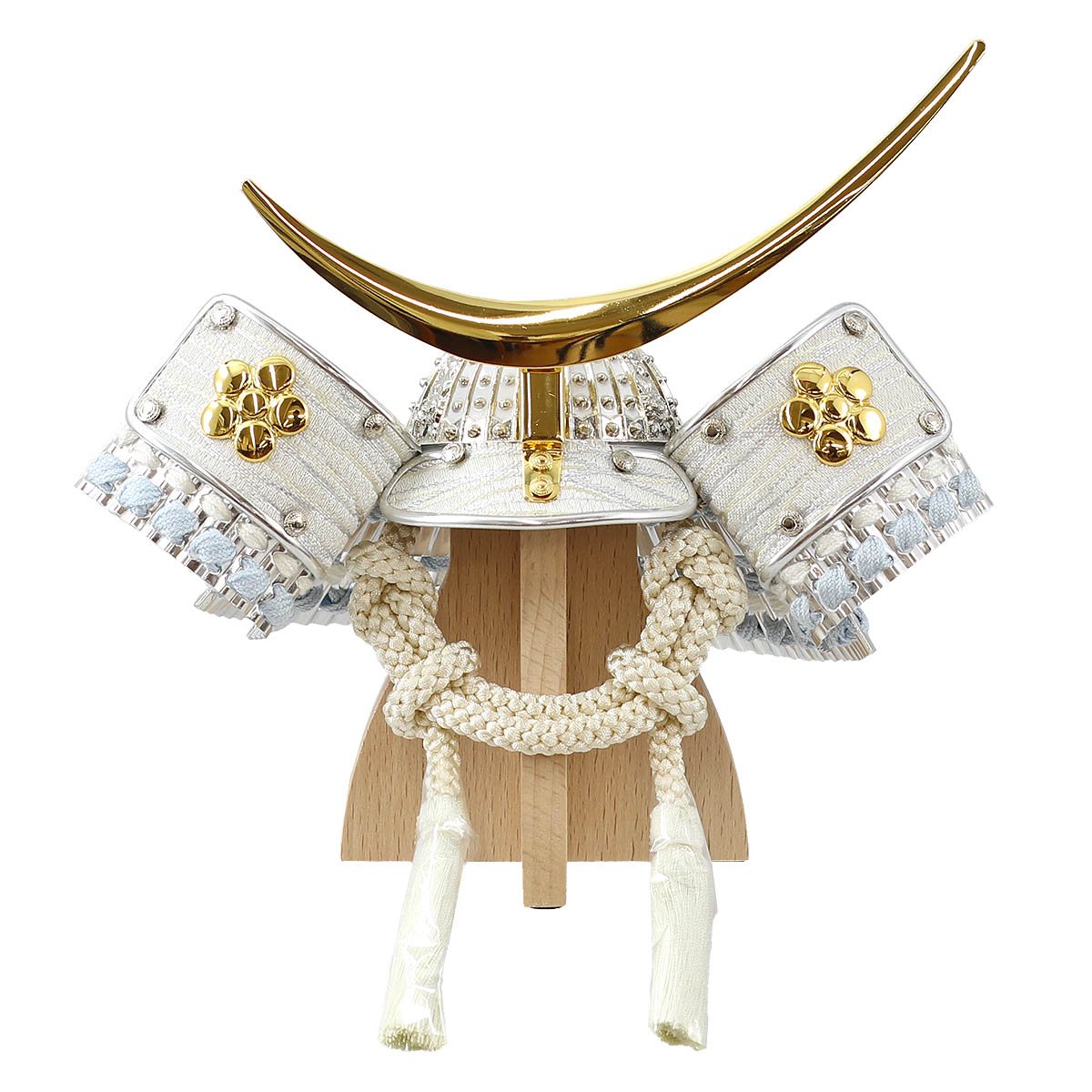 久月 五月人形 兜飾り 白銀 水色縅 伊達政宗公之兜 透かし麻の葉模様