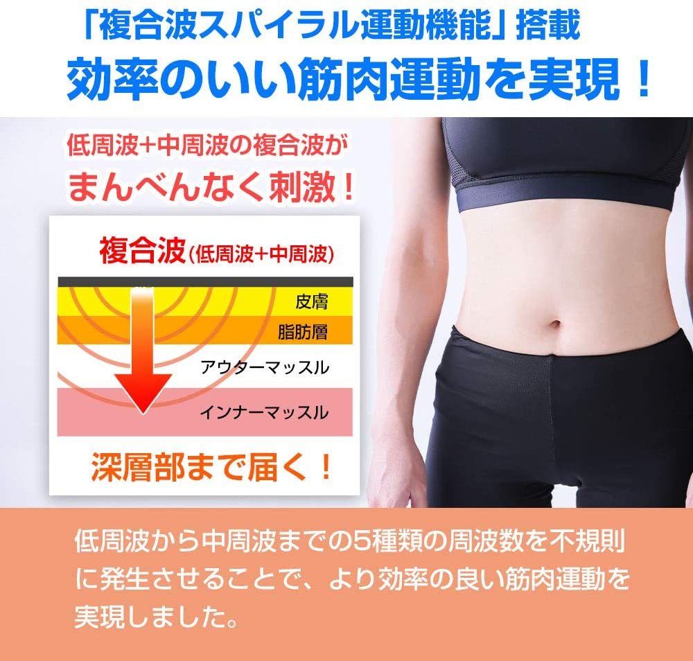 中周波 5000Hz EMS 8パット全身 筋肉運動 脂肪燃焼 プロフィットジム