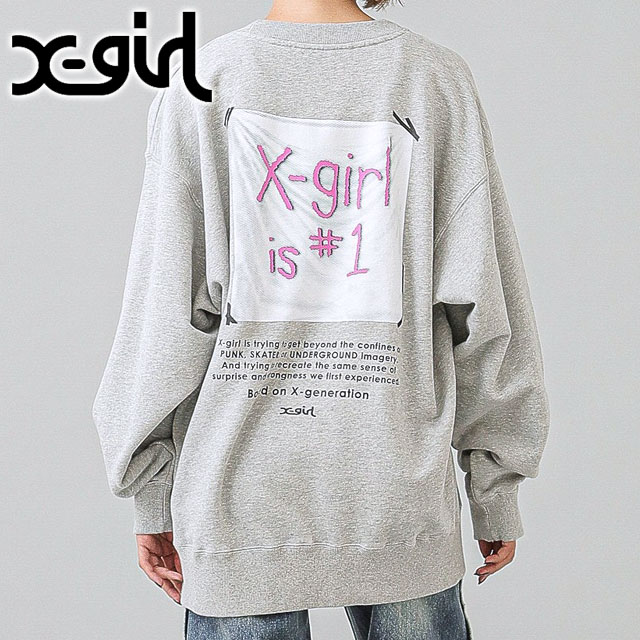 X-girl（エックスガール） フラッグビッグスウェットトップ