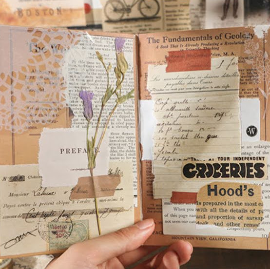 紙ものコラージュ 紙もの 紙モノ ジャンクジャーナル アートペーパー