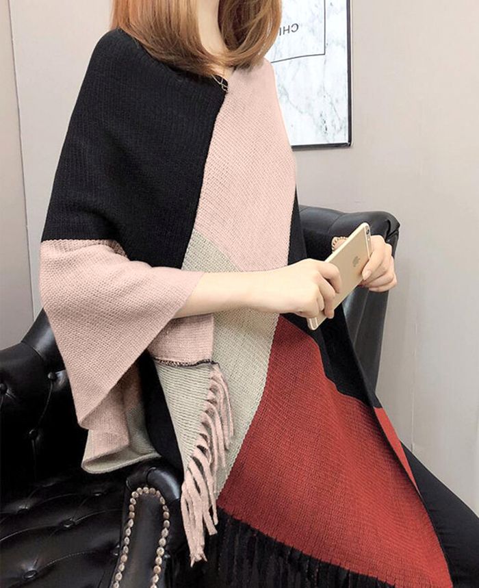 ポンチョ ショール 秋冬 ポレロ カーディガン ニットポンチョ