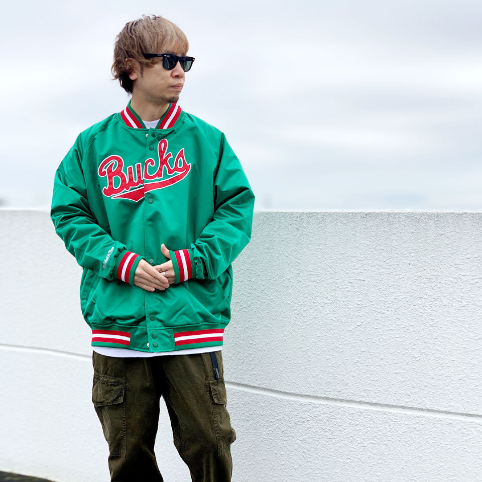 Mitchell&Ness（ミッチェルアンドネス） サテンジャケット スタジャン