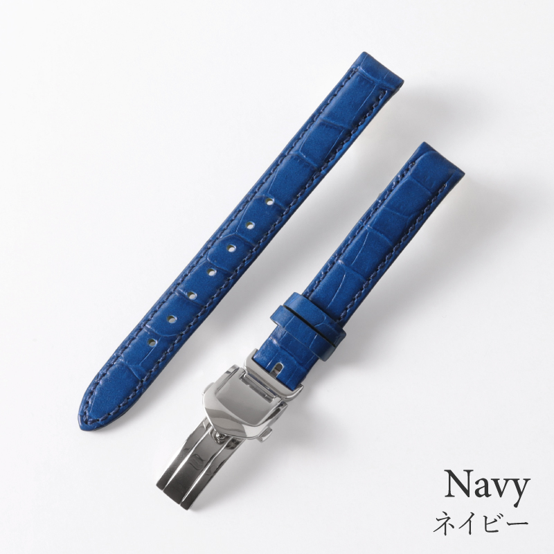 BAMBI（バンビ） 本革 撥水 Dバックル付き 時計ベルト 型押し 10mm