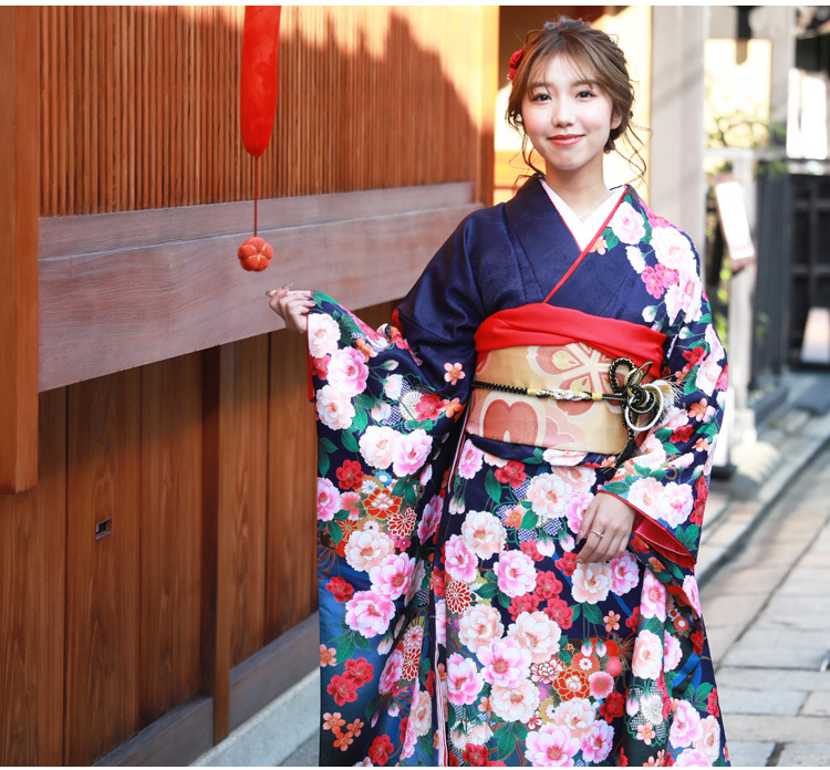 絵羽柄 振袖6点セット 販売 購入「青紫地に桜と結び」振袖 セット 高級