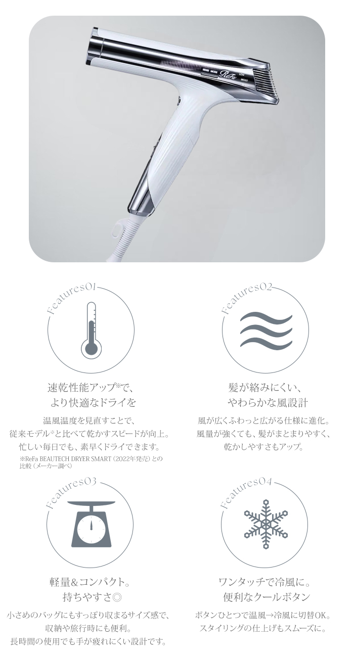 特典付 リファ ビューテック ドライヤーS+ ドライヤー 速乾 センシング