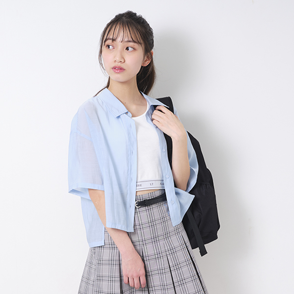 LOVETOXIC ラブトキシック(Lovetoxic)インナーつき半袖シアーシャツ