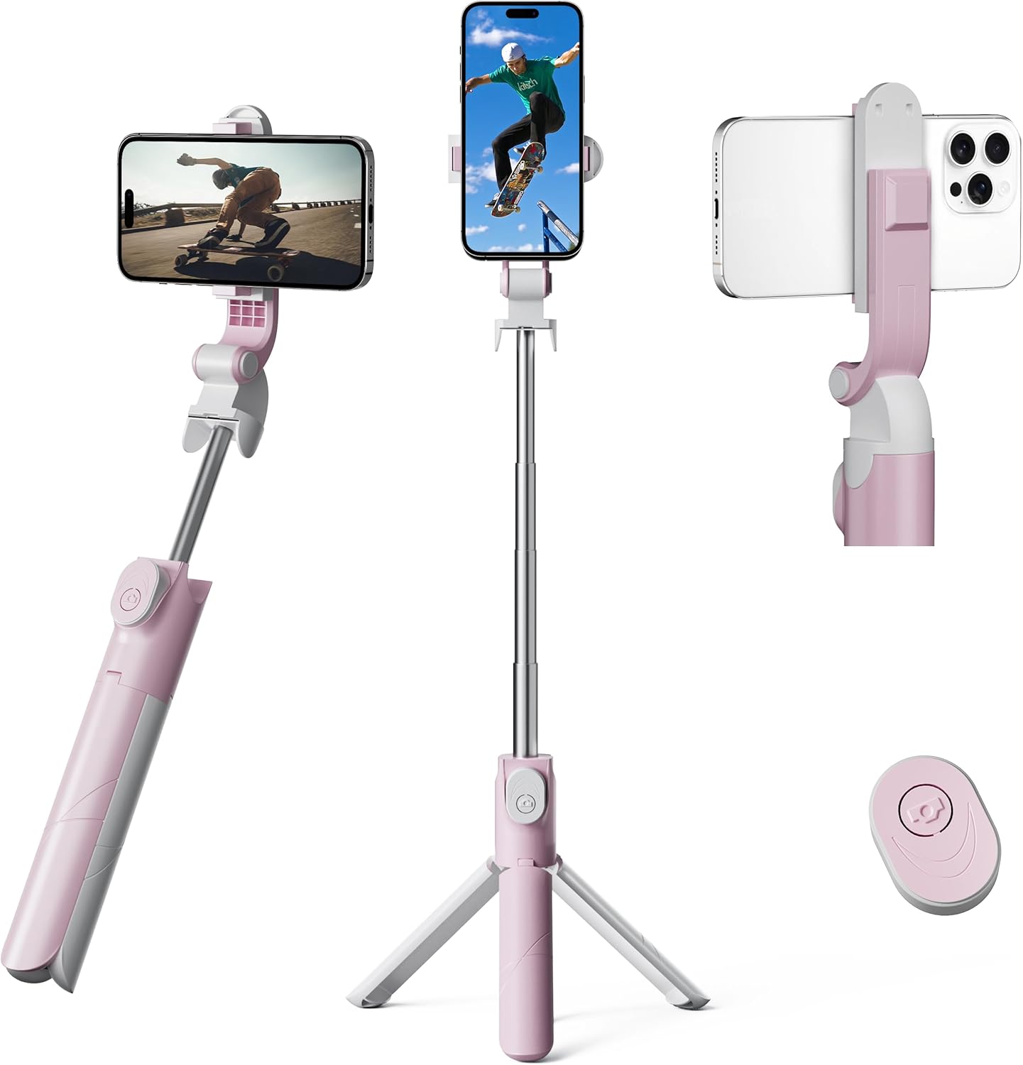 一瞬で伸縮！ポケットサイズ自撮り棒 セルカ棒 三脚兼用 スマホ