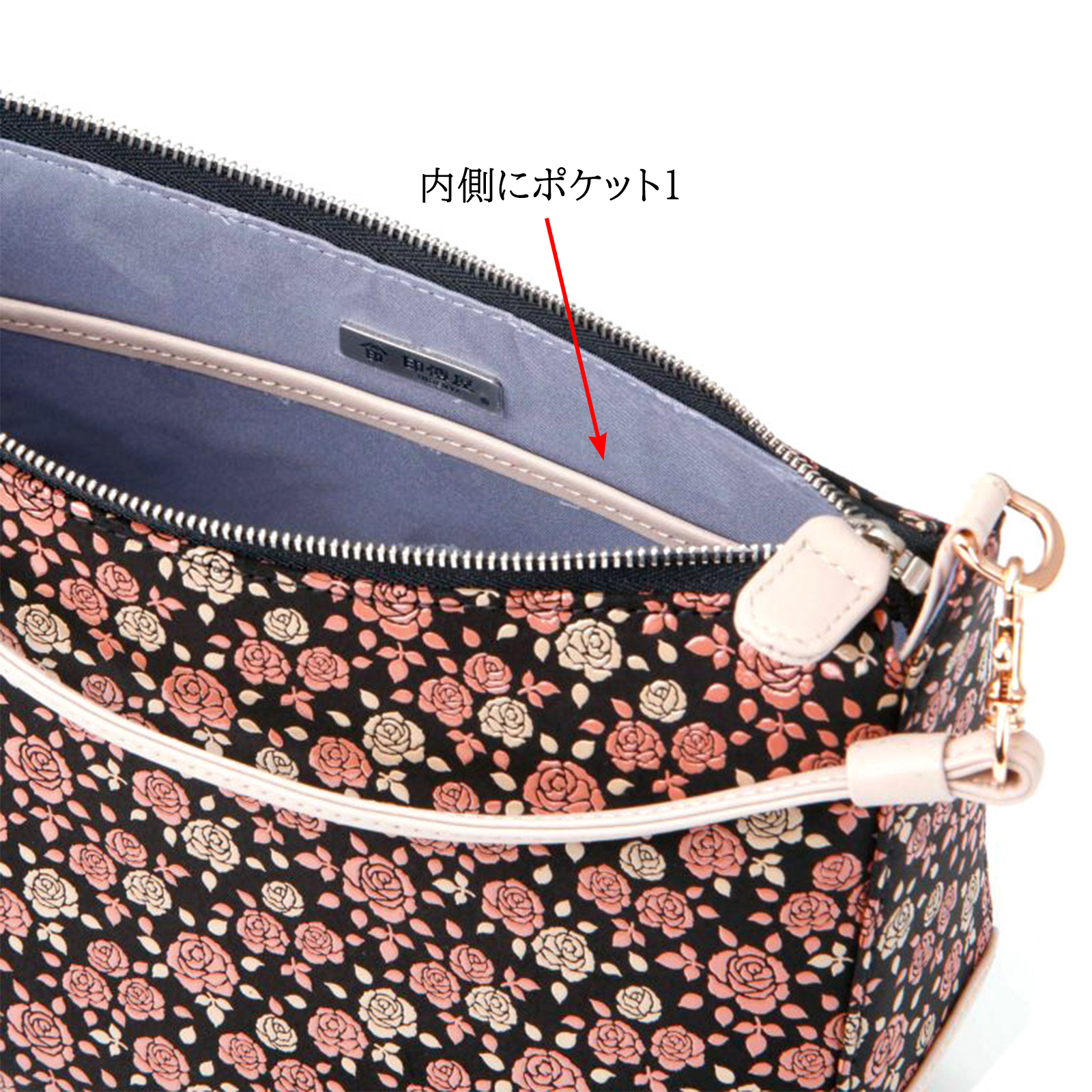 印傳屋（INDEN-YA） 印伝 ポシェット ショルダーバッグ かぐわ バラ