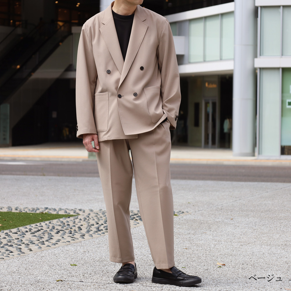 スーツのアウトレット工場 セットアップ メンズ ダブルブレスト シア