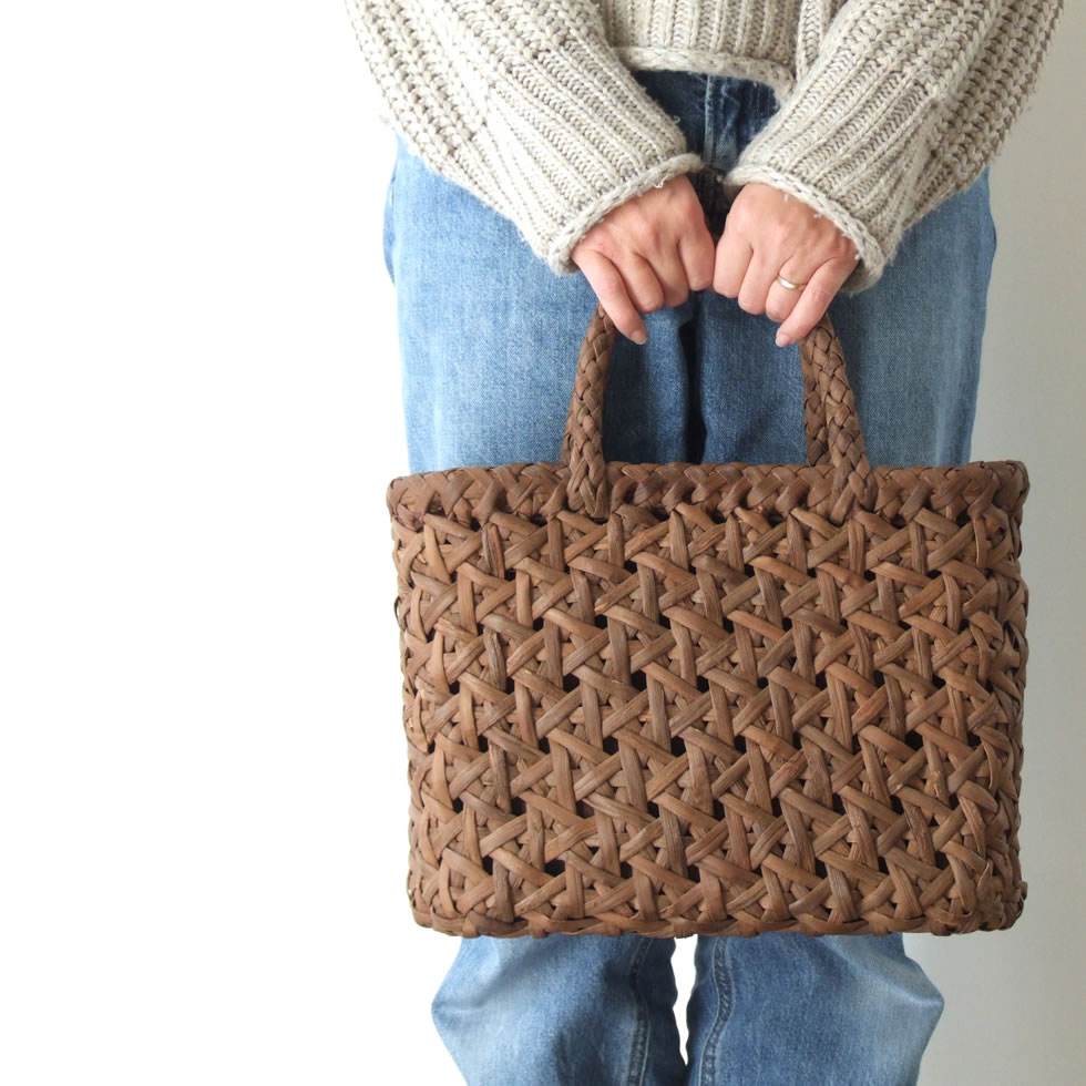 純国産 山形県 山葡萄かごバッグ 差し六つ目編み : おまめ - 通販