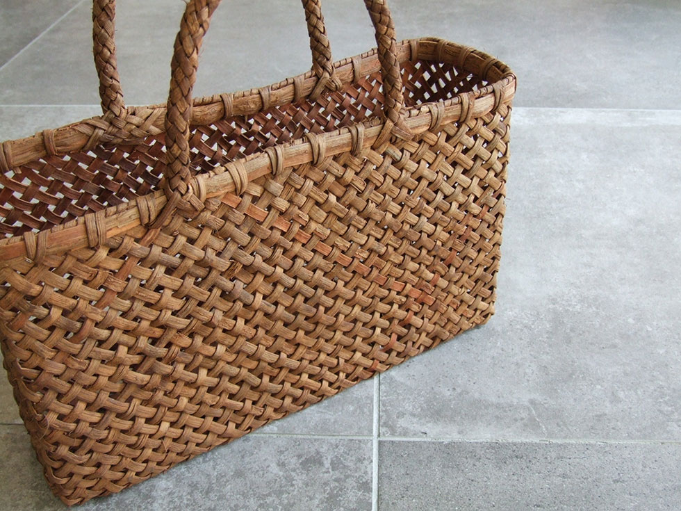 純国産 山葡萄かごバッグ 斜め四つ目編み 大サイズ : おまめ - 通販