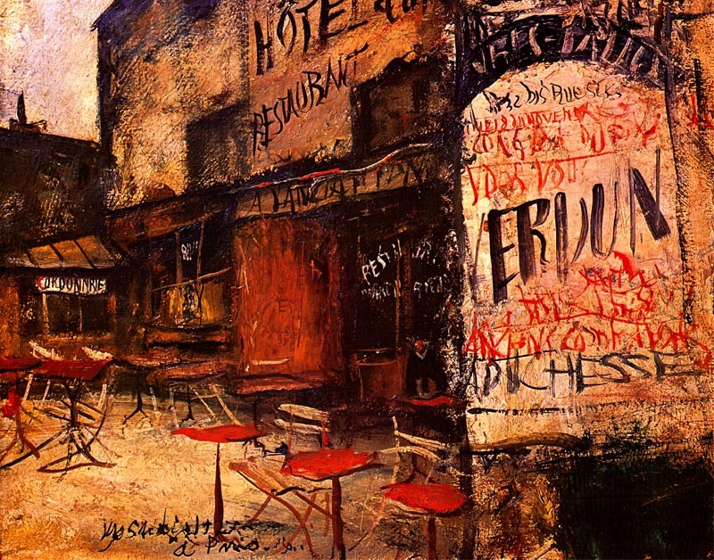 複製画F6号(額無し) 佐伯祐三 全15種 マイクロファイバー製