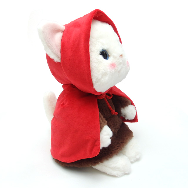 ぬいぐるみ 猫 プレゼント 赤ずきん 白猫 Lサイズ 大 ジェトイ