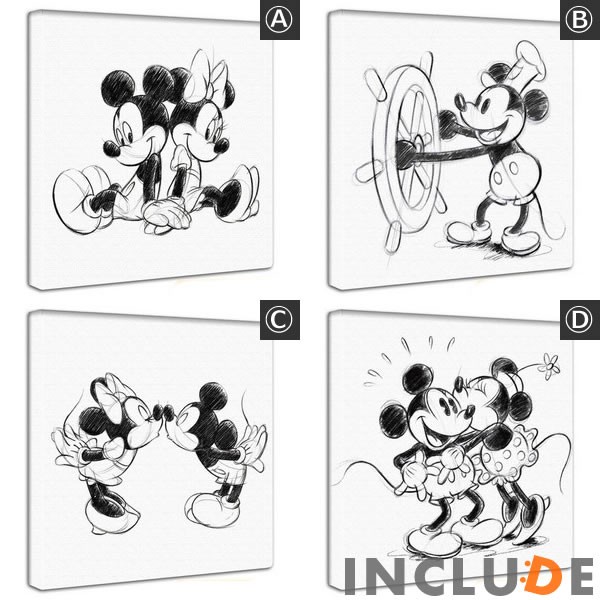 アートパネル ベル ミッキーマウス ミッキーミニー 舵 ラダー 口づけ