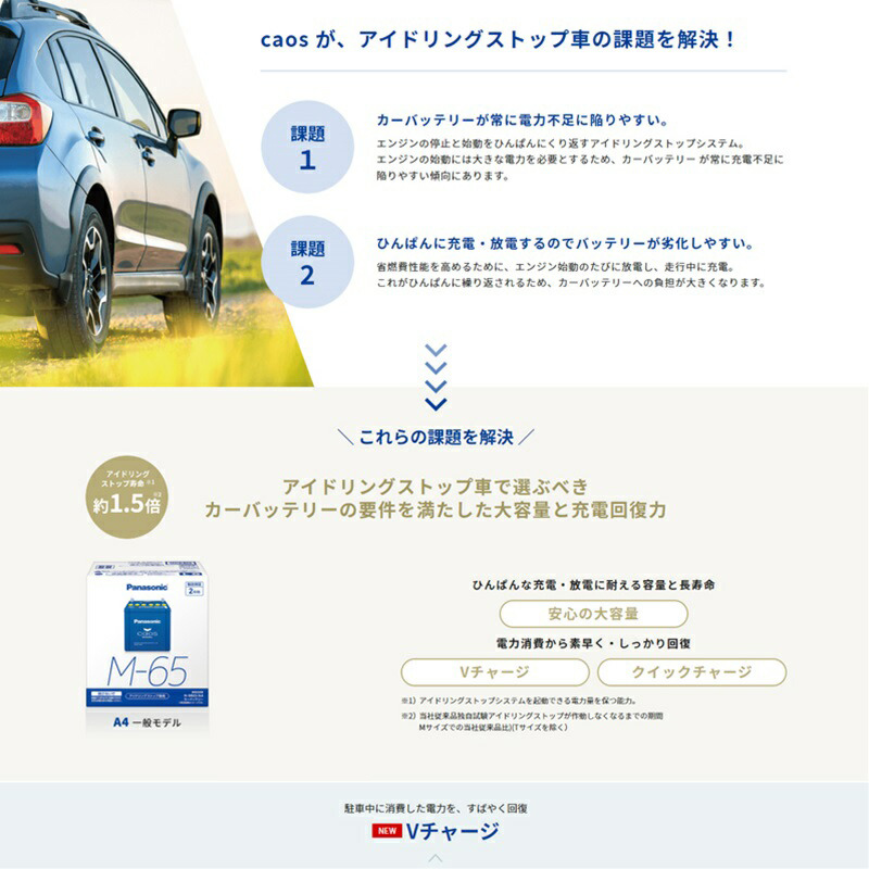 爆買 N-N80/A4 Panasonic (パナソニック) 国産車バッテリー カオス