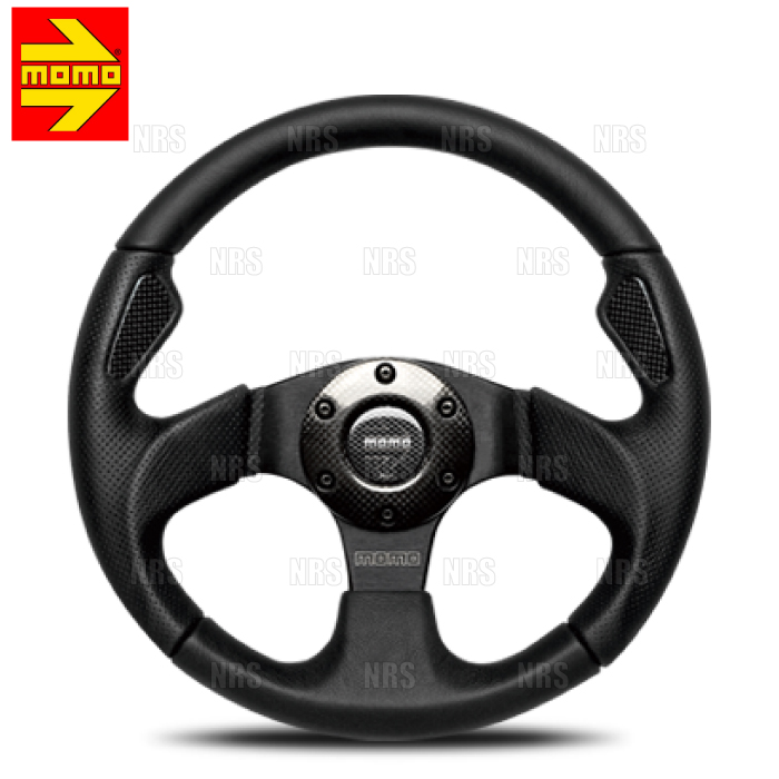 MOMO（モモ） JET ジェット 320mm ブラックレザー＆カーボンインサート