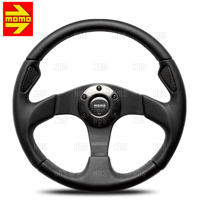 MOMO（モモ） JET ジェット 350mm ブラックレザー＆カーボンインサート