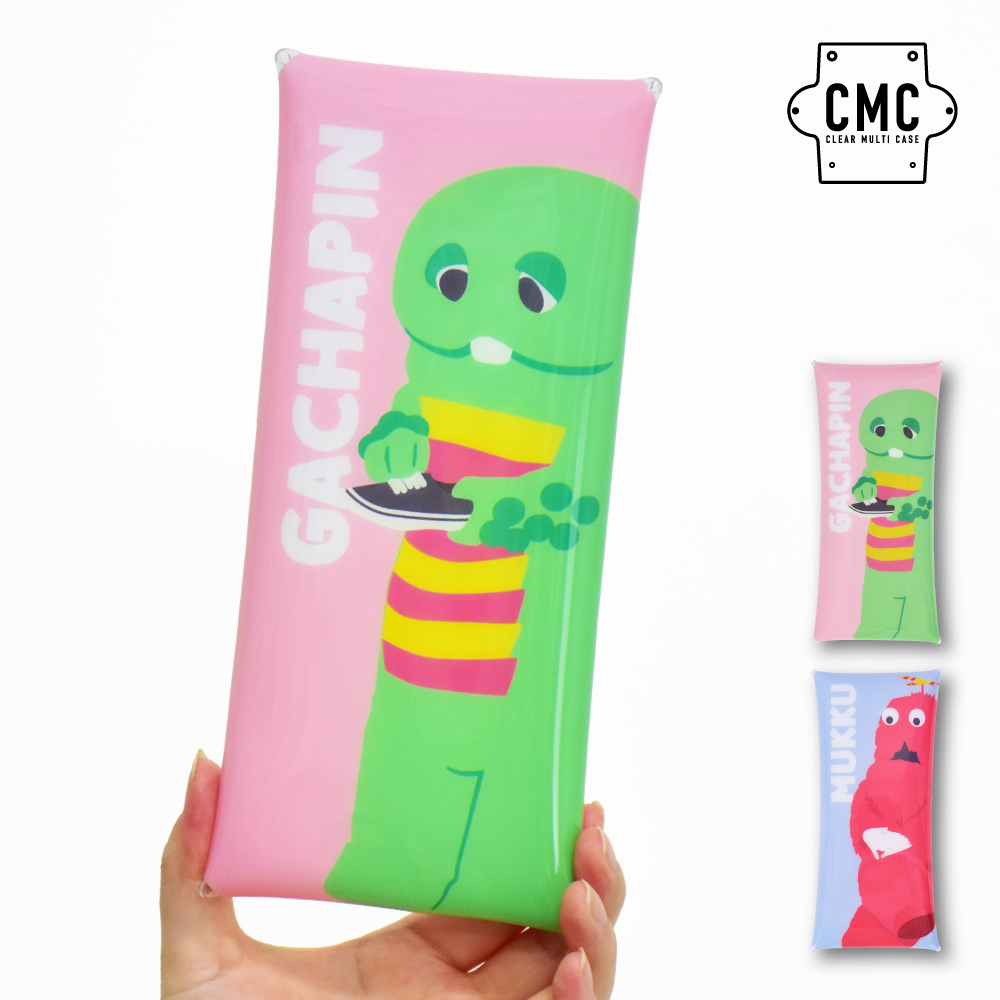 ガチャピン ムック クリアペンポーチ ペンケース 透明ケース 小物入れ