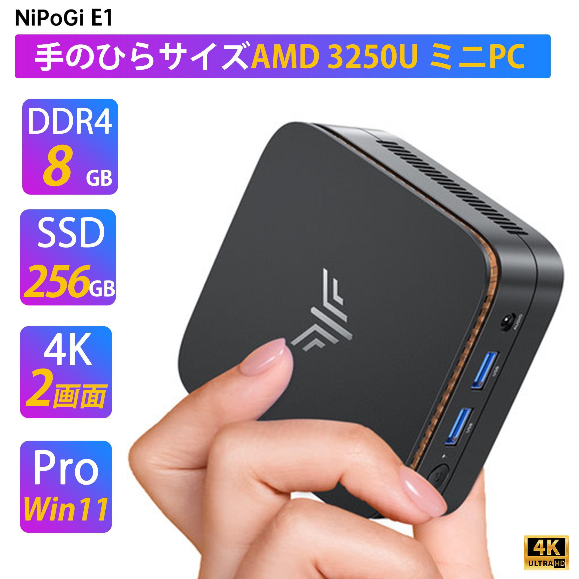 NIPOGI ミニPC インテル Core i5-14450HX搭載 32GB DDR4 1TB M.2 2280
