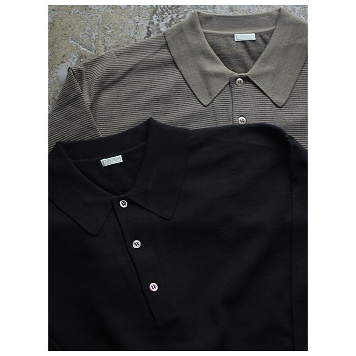 アプレッセ A.PRESSE L/S ニット ポロシャツ (23AAP-03-08H) : アンド